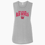 WILLISTON HIGH SCHOOL RED DEVILS Bella + Canvas Women's Flowy Muscle Tank Front Thumbnail