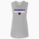 WATERVILLE HIGH SCHOOL PURPLE PANTHERS <span class="pdp-name-mascot">WATERVILLE PURPLE PANTHERS</span> Bella + Canvas Women's Flowy Muscle Tank Front Thumbnail