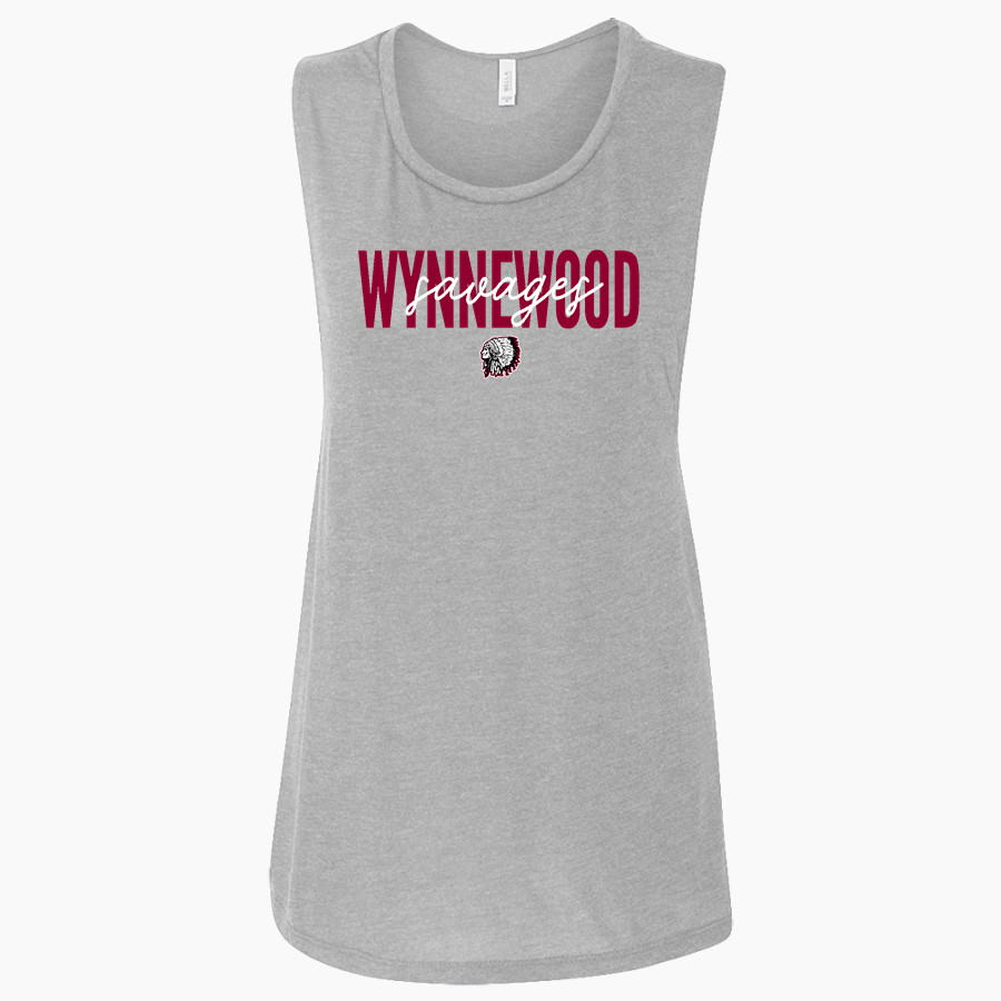 WYNNEWOOD HIGH SCHOOL SAVAGES Bella + Canvas Women's Flowy Muscle Tank