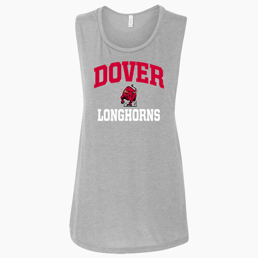 DOVER HIGH SCHOOL LONGHORNS Bella + Canvas Women's Flowy Muscle Tank