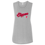 AMBOY HIGH SCHOOL CLIPPERS <span class="pdp-name-mascot">AMBOY CLIPPERS</span> Bella + Canvas Women's Flowy Muscle Tank Front Thumbnail