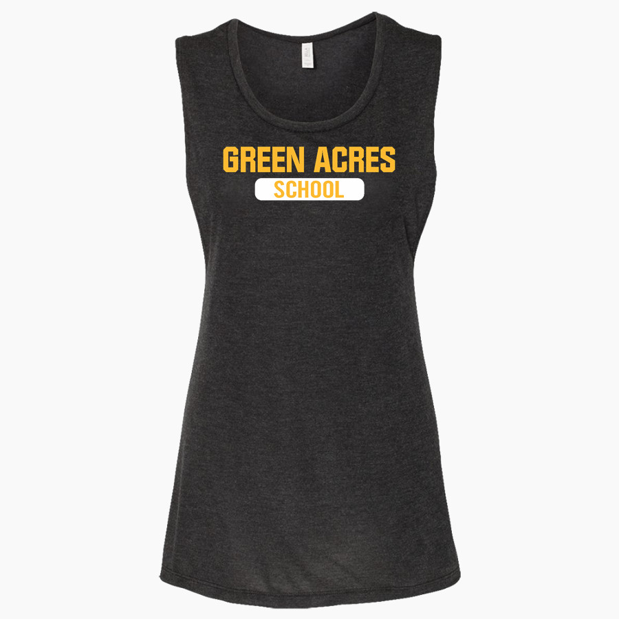 Green Acres Grizzlies <span class="pdp-name-mascot">Green Acres School Grizzlies</span> Bella + Canvas Women's Flowy Muscle Tank