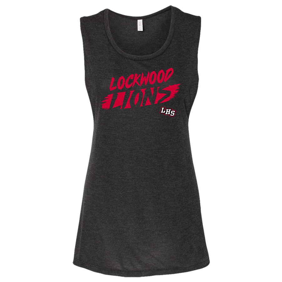 Lockwood Lions <span class="pdp-name-mascot">Lockwood Lions</span> BELLA+CANVAS Women's Flowy Muscle Tank