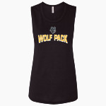 WAPATO HIGH SCHOOL WOLF PACK <span class="pdp-name-mascot">WAPATO WOLFPACK</span> Bella + Canvas Women's Flowy Muscle Tank Front Thumbnail