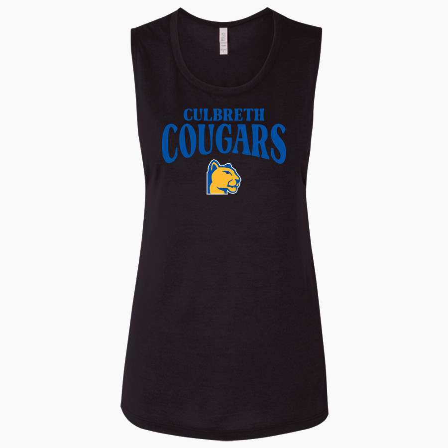CULBRETH Cougars <span class="pdp-name-mascot">GREY CULBRETH MIDDLE SCHOOL Cougars</span> Bella + Canvas Women's Flowy Muscle Tank