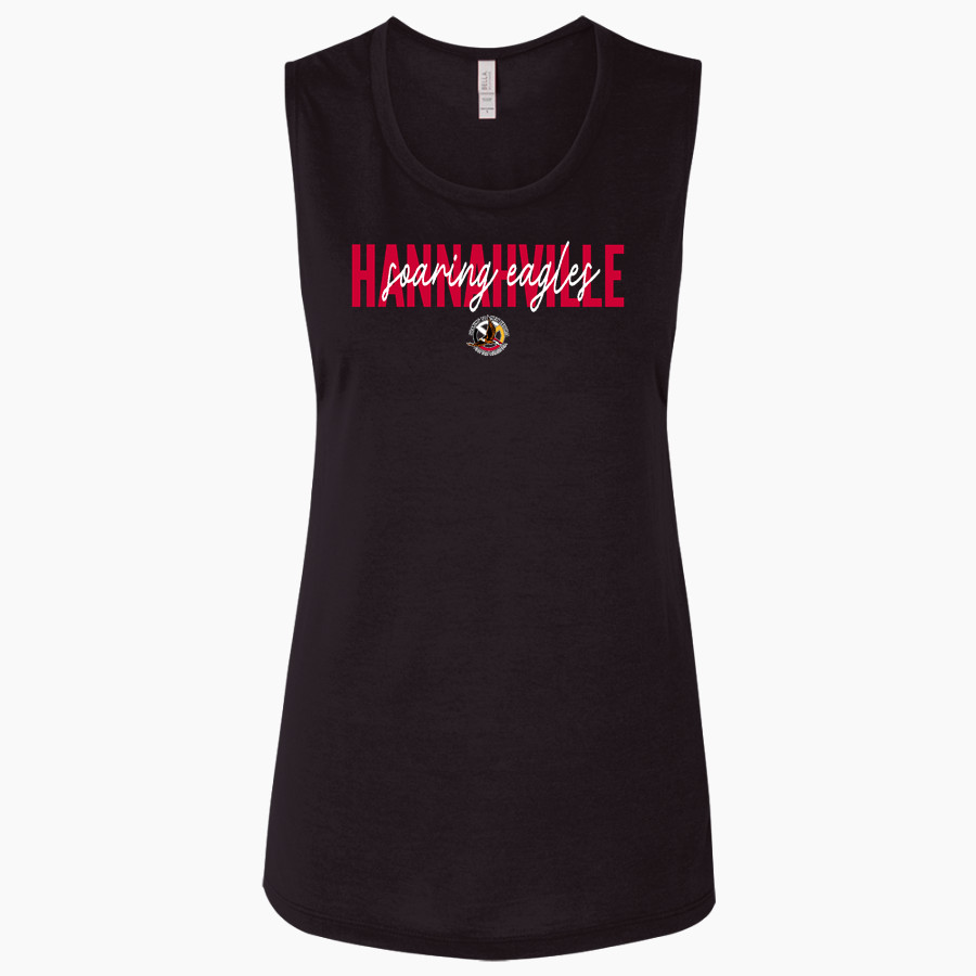 Hannahville Soaring Eagles <span class="pdp-name-mascot">Hannahville Indian School Eagles</span> Bella + Canvas Women's Flowy Muscle Tank