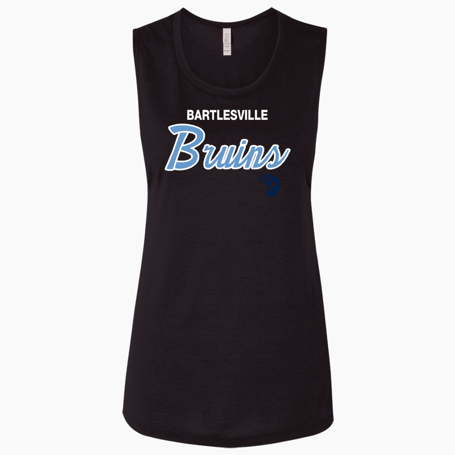 BARTLESVILLE HIGH SCHOOL BRUINS <span class="pdp-name-mascot">BARTLESVILLE BRUINS</span> Bella + Canvas Women's Flowy Muscle Tank