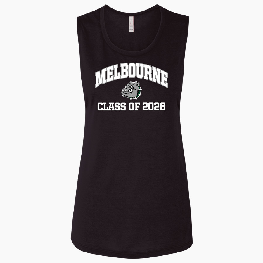 MELBOURNE HIGH SCHOOL BULLDOGS <span class="pdp-name-mascot">MELBOURNE BULLDOGS</span> Bella + Canvas Women's Flowy Muscle Tank