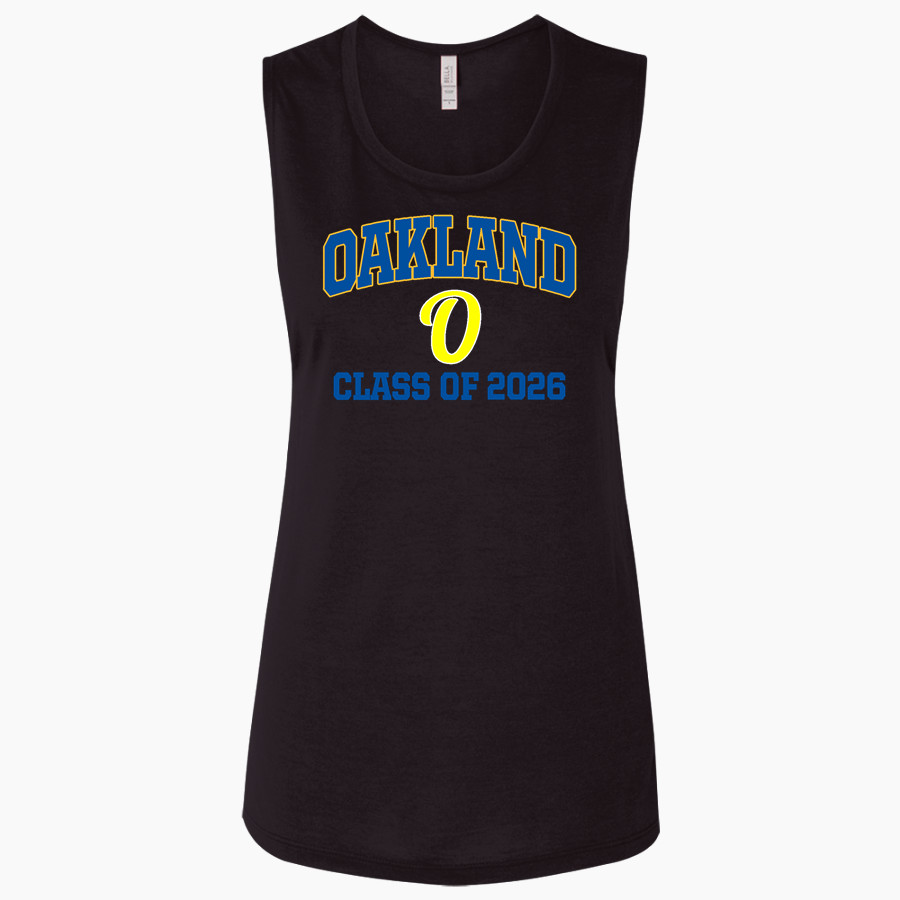OAKLAND HIGH SCHOOL OAKERS <span class="pdp-name-mascot">OAKLAND OAKERS</span> Bella + Canvas Women's Flowy Muscle Tank