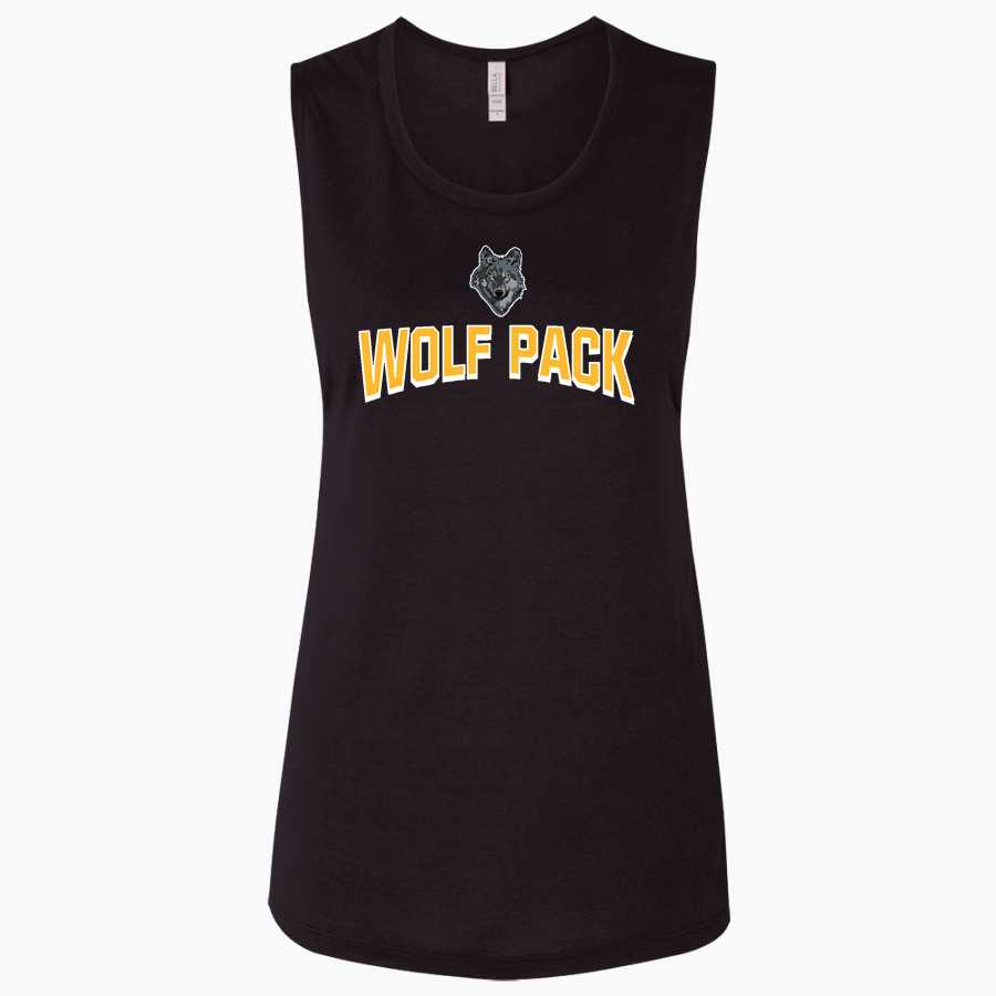 WAPATO HIGH SCHOOL WOLF PACK <span class="pdp-name-mascot">WAPATO WOLFPACK</span> Bella + Canvas Women's Flowy Muscle Tank