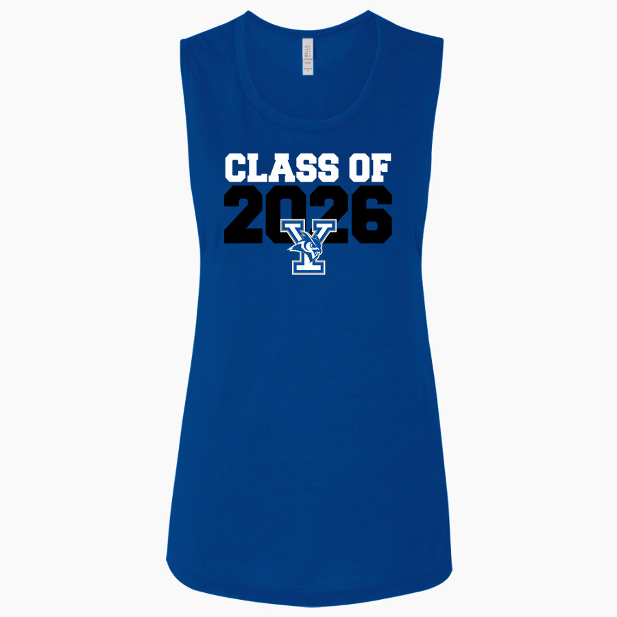 YANTIS HIGH SCHOOL OWLS <span class="pdp-name-mascot">YANTIS OWLS</span> Bella + Canvas Women's Flowy Muscle Tank