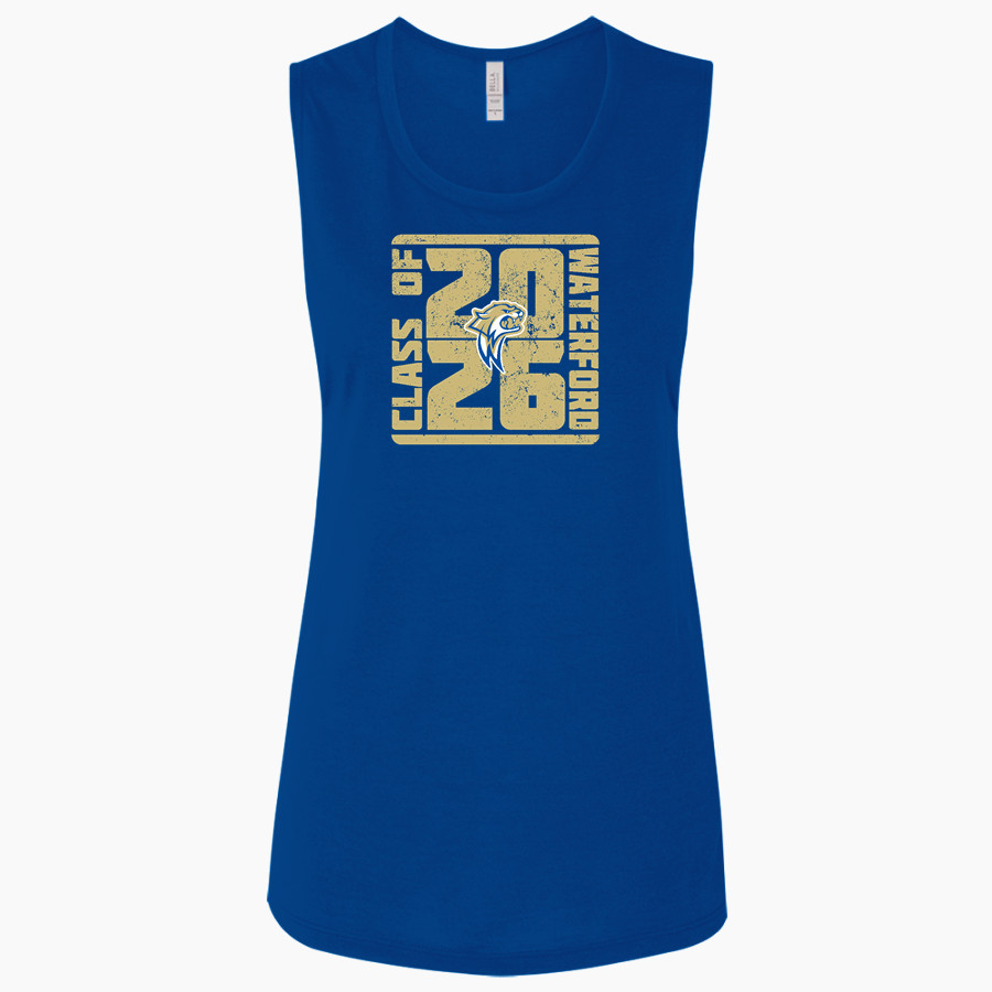 WATERFORD HIGH SCHOOL WILDCATS <span class="pdp-name-mascot">WATERFORD WILDCATS</span> Bella + Canvas Women's Flowy Muscle Tank