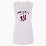 BELLOWS FREE ACADEMY BULLETS <span class="pdp-name-mascot">BELLOWS FREE ACADEMY BULLETS</span> Bella + Canvas Women's Flowy Muscle Tank Front Thumbnail
