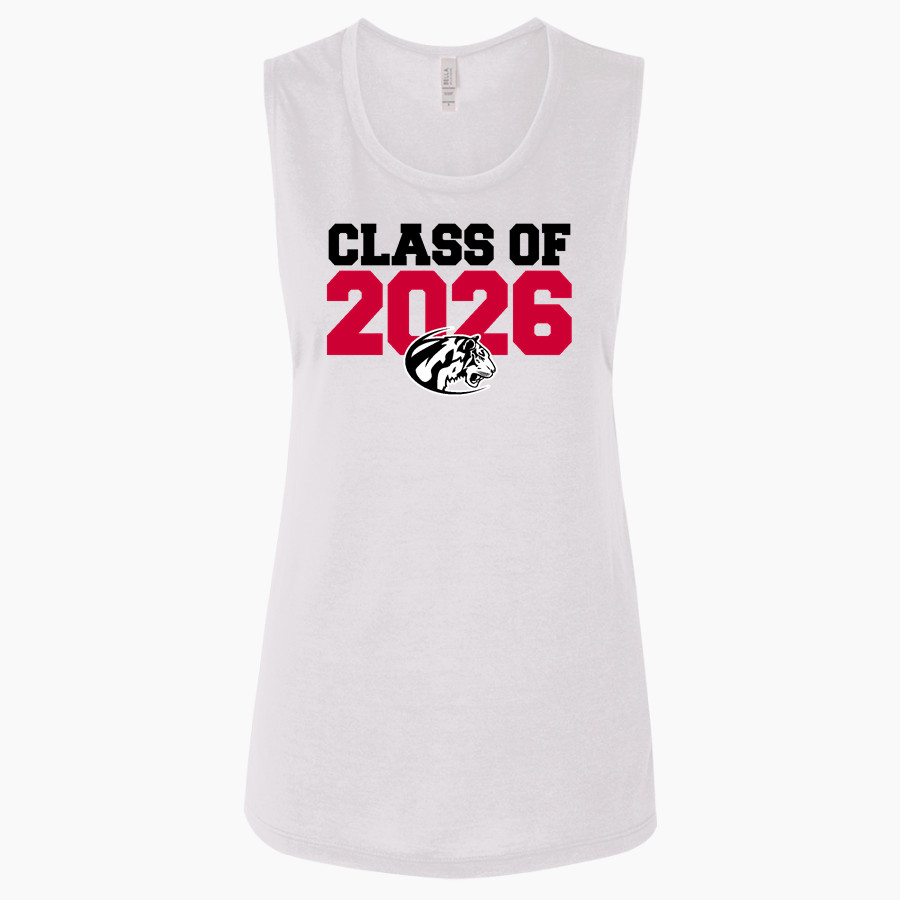 CLATSKANIE HIGH SCHOOL TIGERS <span class="pdp-name-mascot">CLATSKANIE TIGERS</span> Bella + Canvas Women's Flowy Muscle Tank