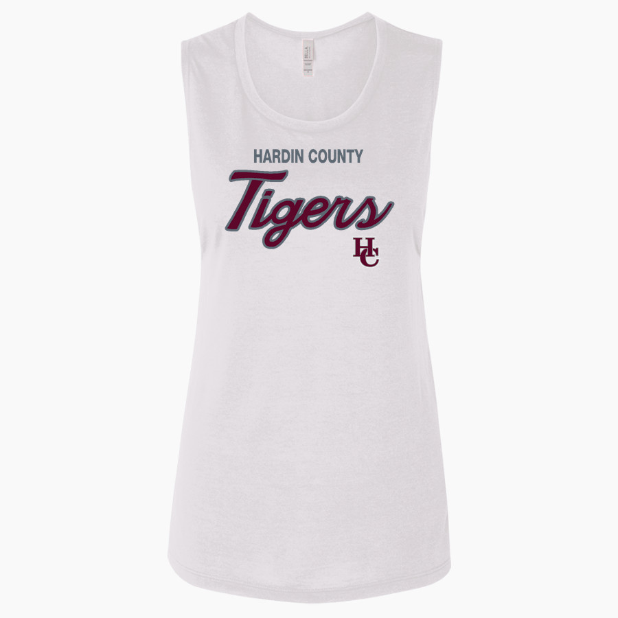 HARDIN COUNTY HIGH SCHOOL TIGERS <span class="pdp-name-mascot">HARDIN COUNTY TIGERS</span> Bella + Canvas Women's Flowy Muscle Tank