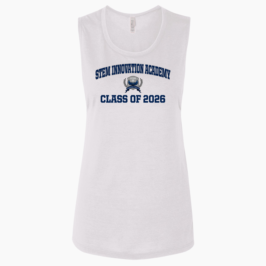 STEM Innovation Academy of the Oranges we rise together <span class="pdp-name-mascot">STEM Phoenix</span> Bella + Canvas Women's Flowy Muscle Tank