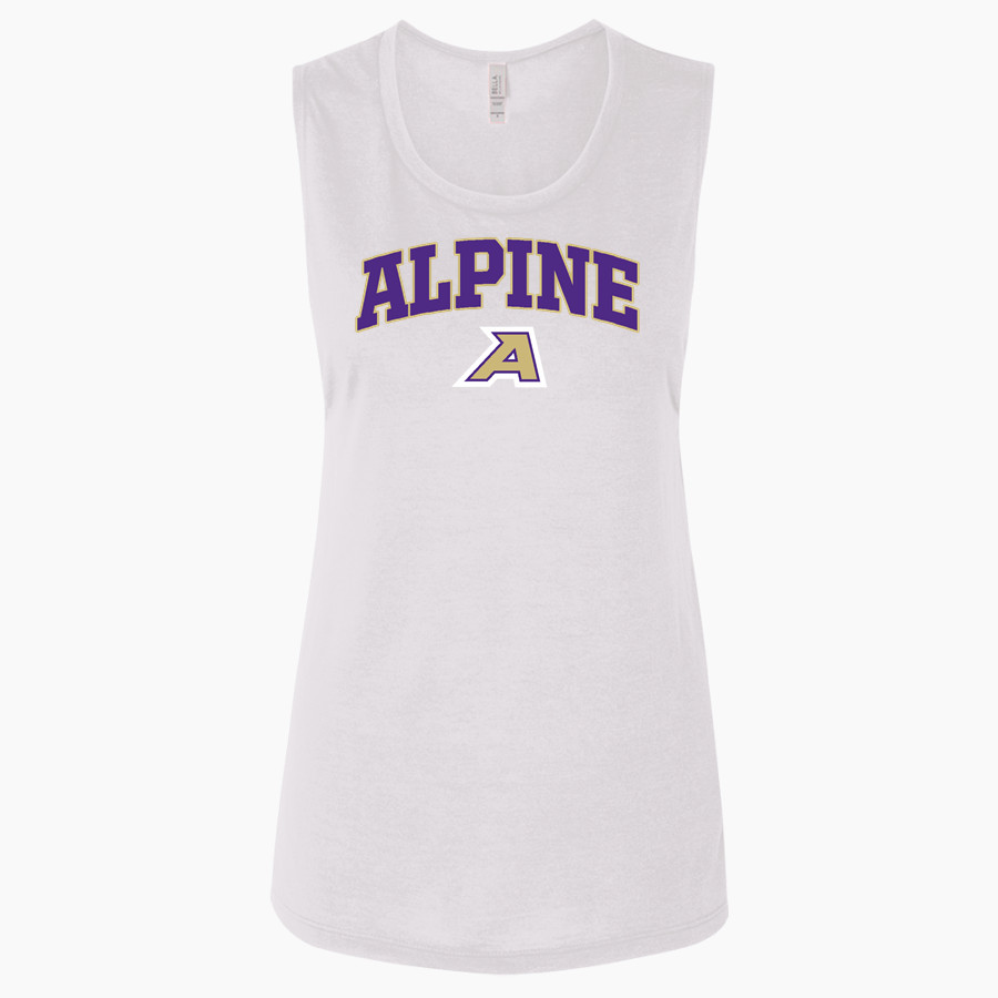 ALPINE HIGH SCHOOL BUCKS <span class="pdp-name-mascot">ALPINE BUCKS</span> Bella + Canvas Women's Flowy Muscle Tank