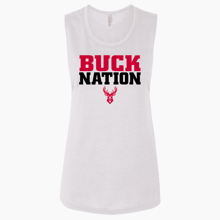 HOKE COUNTY HIGH SCHOOL BUCKS <span class="pdp-name-mascot">HOKE COUNTY BUCKS</span> Bella + Canvas Women's Flowy Muscle Tank