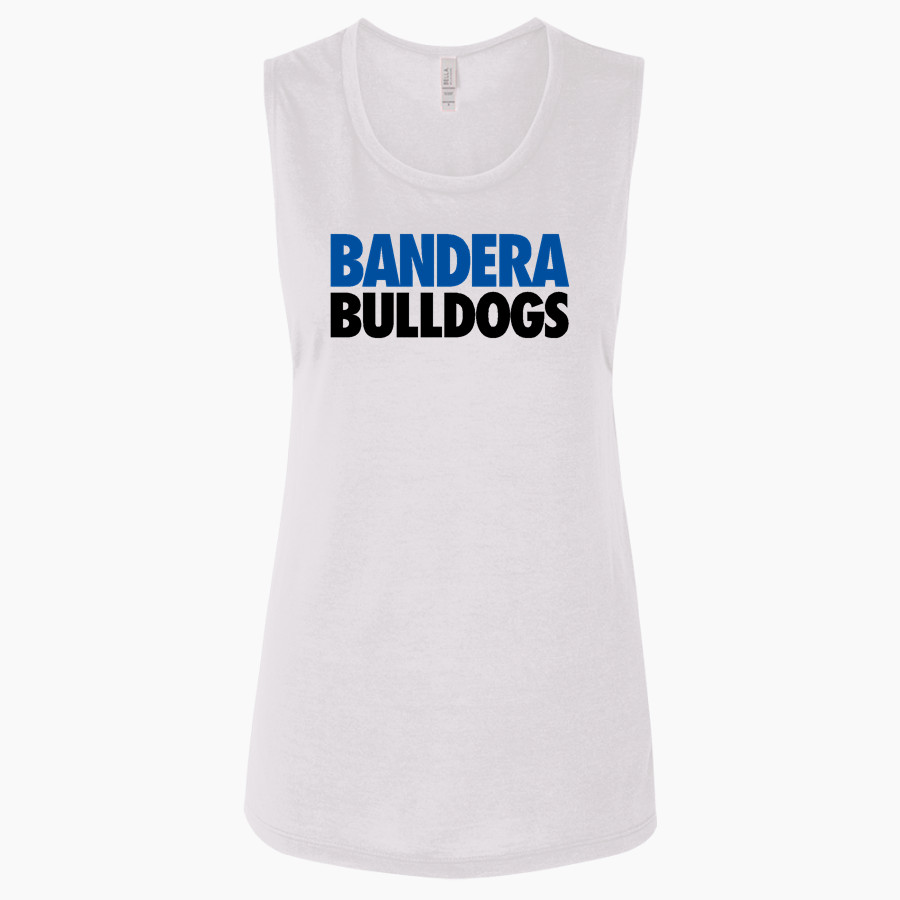 BANDERA HIGH SCHOOL BULLDOGS Bella + Canvas Women's Flowy Muscle Tank