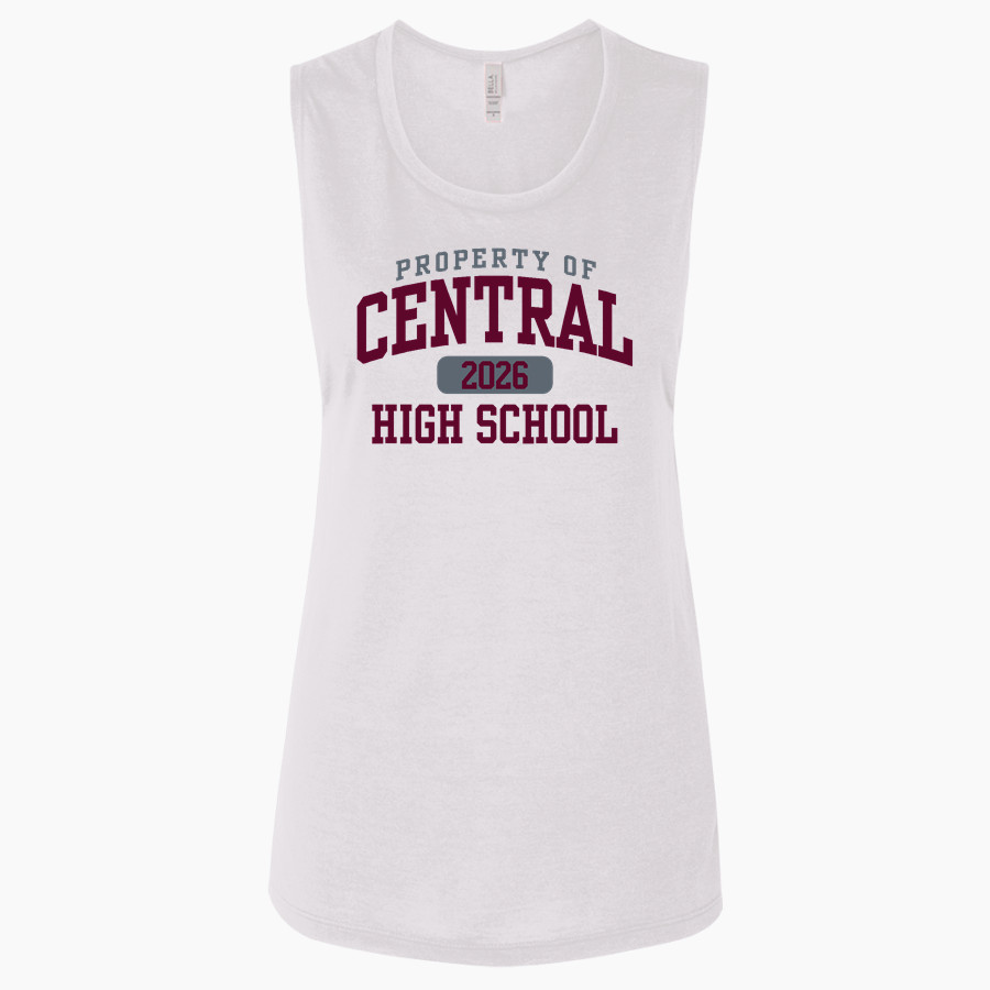 CENTRAL HIGH SCHOOL RAIDERS Bella + Canvas Women's Flowy Muscle Tank