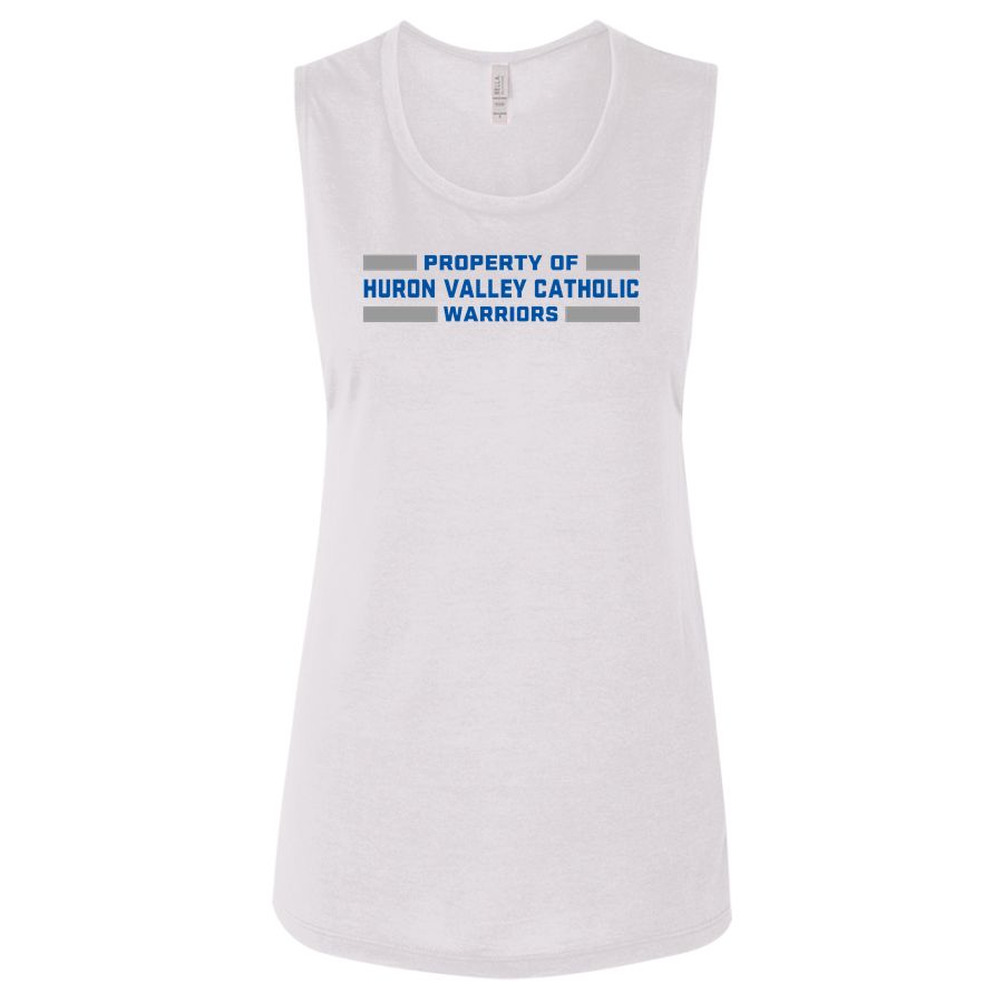 Huron Valley Catholic Warriors <span class="pdp-name-mascot">Huron Valley Catholic Warriors</span> BELLA+CANVAS Women's Flowy Muscle Tank