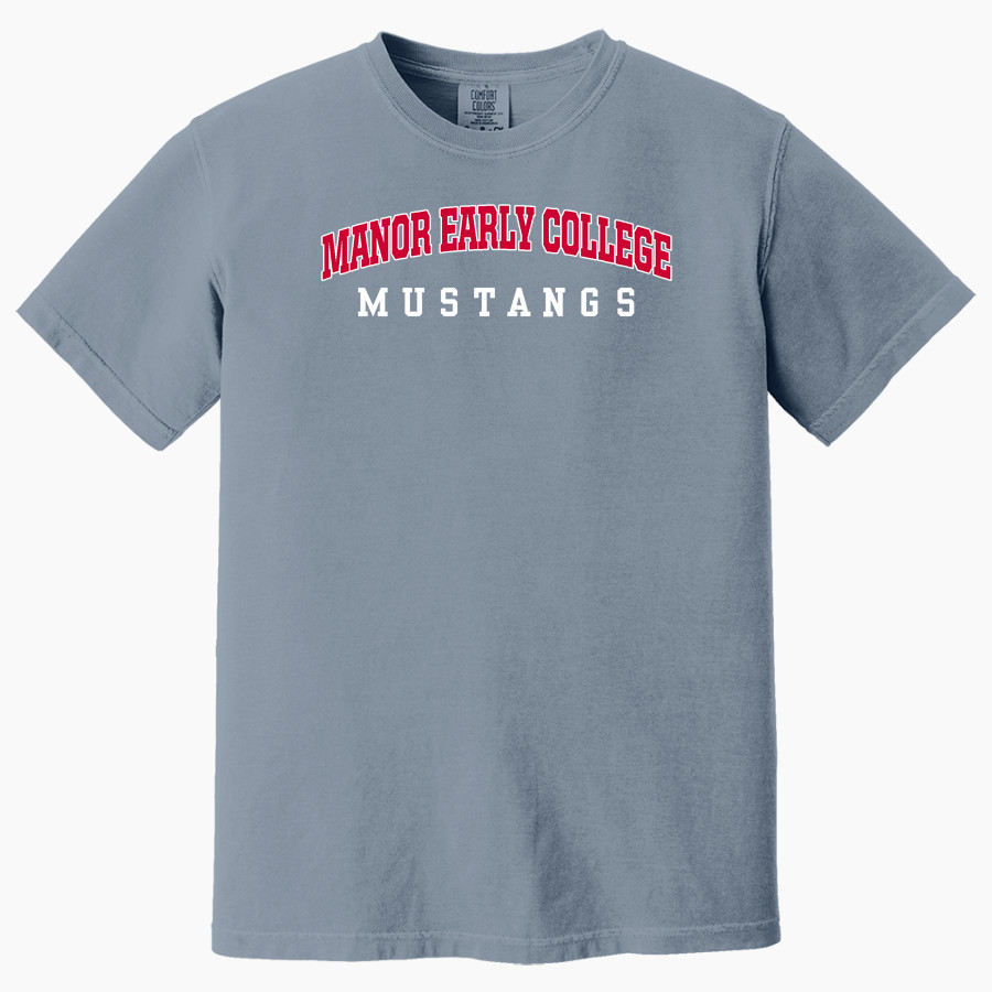 Manor Early College Mustangs <span class="pdp-name-mascot">Manor Early College Mustangs</span> Comfort Colors Adult Heavyweight Garment-Dyed T-Shirt