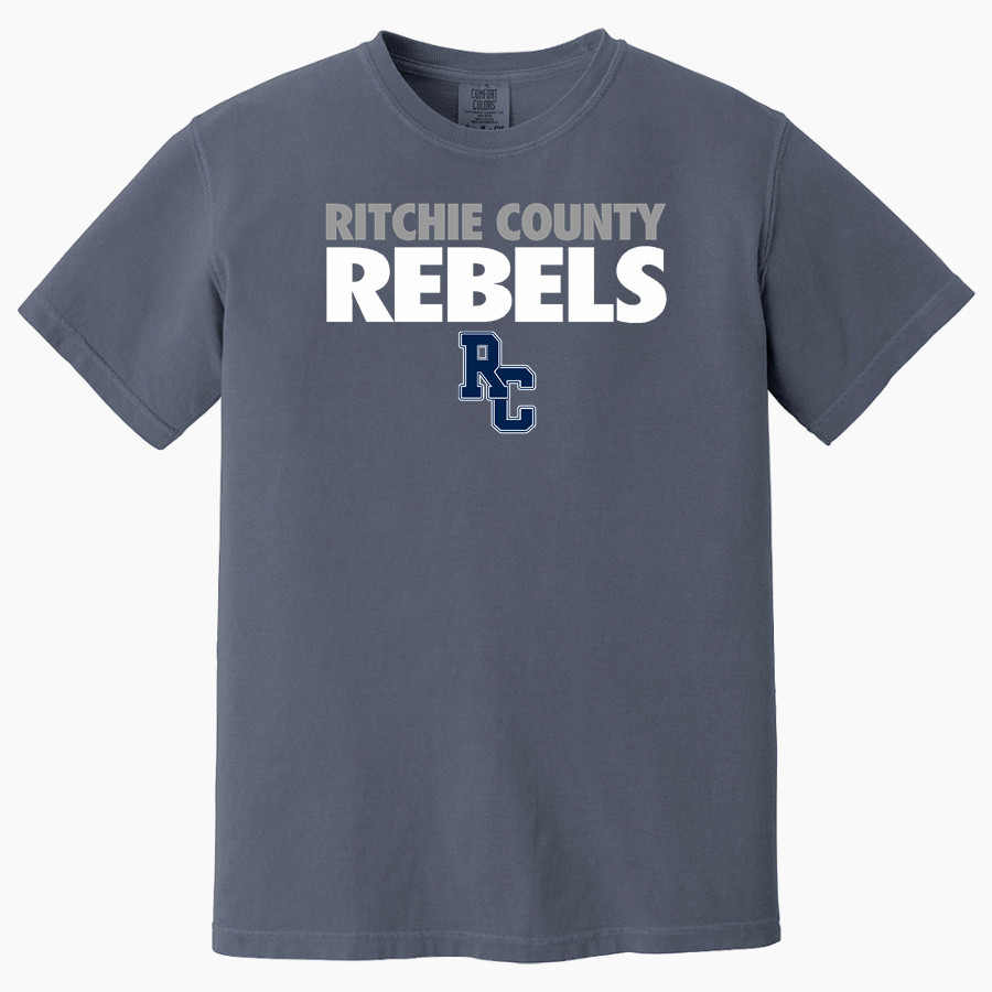 RITCHIE COUNTY HIGH SCHOOL REBELS <span class="pdp-name-mascot">RITCHIE COUNTY REBELS</span> Comfort Colors Adult Heavyweight Garment-Dyed T-Shirt
