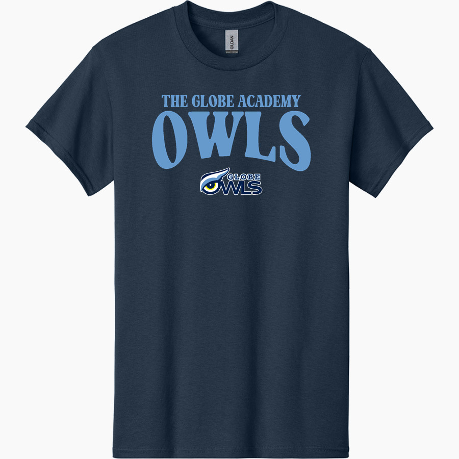 The GLOBE Academy Owls <span class="pdp-name-mascot">The GLOBE Academy Owls</span> Gildan Men's Heavy Cotton Short Sleeve T-Shirt