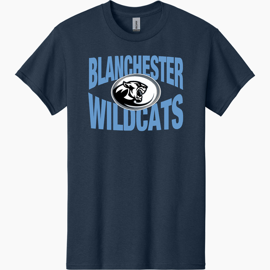 BLANCHESTER HIGH SCHOOL WILDCATS <span class="pdp-name-mascot">BLANCHESTER WILDCATS</span> Gildan Adult Heavy Cotton Short Sleeve T-Shirt