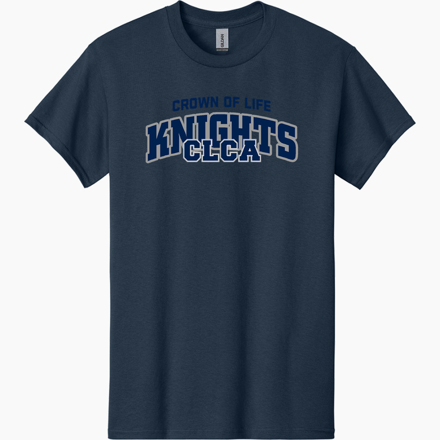 Crown of Life Knights <span class="pdp-name-mascot">Crown of Life Christian Academy Knights</span> Gildan Adult Heavy Cotton Short Sleeve T-Shirt