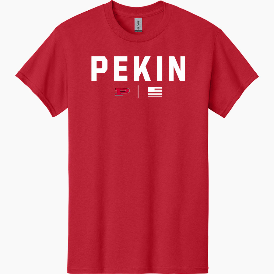 PEKIN COMMUNITY HIGH SCHOOL DRAGONS Gildan Men's Heavy Cotton Short Sleeve T-Shirt