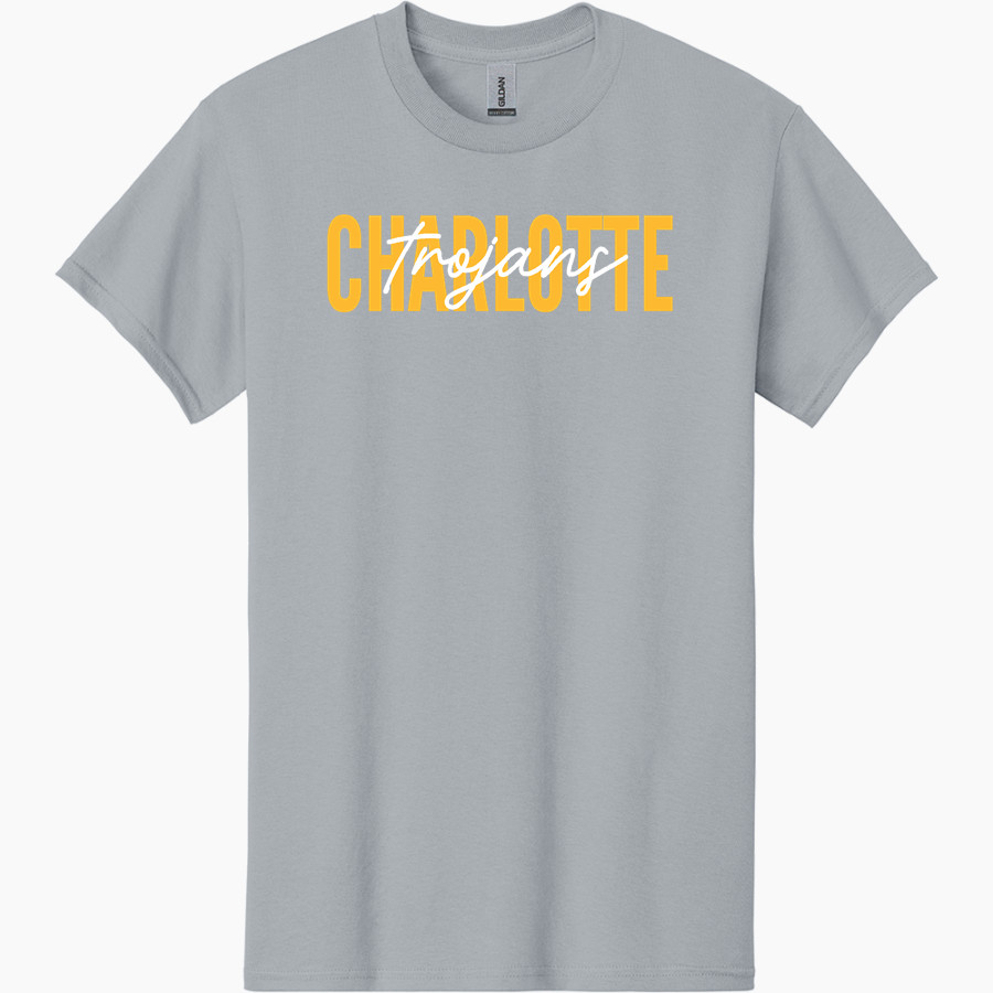 CHARLOTTE HIGH SCHOOL TROJANS Gildan Men's Heavy Cotton Short Sleeve T-Shirt