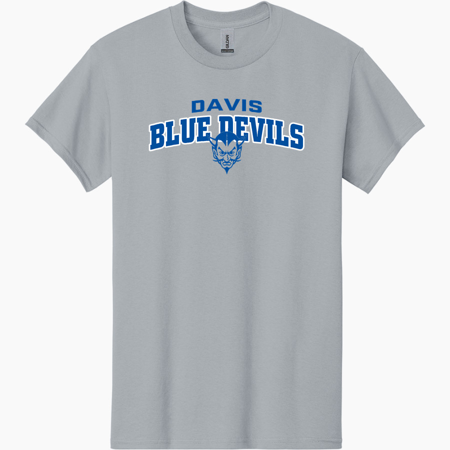 DAVIS SENIOR HIGH SCHOOL BLUE DEVILS <span class="pdp-name-mascot">DAVIS BLUE DEVILS</span> Gildan Adult Heavy Cotton Short Sleeve T-Shirt