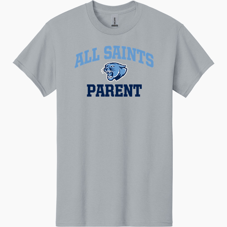 ALL SAINTS CATHOLIC HIGH SCHOOL COUGARS <span class="pdp-name-mascot">ALL SAINTS COUGARS</span> Gildan Adult Heavy Cotton Short Sleeve T-Shirt