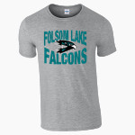 Folsom Lake Falcons Gildan Adult Softstyle T-Shirt Front Thumbnail