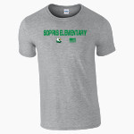 Sopris Elementary Eagles Gildan Adult Softstyle T-Shirt Front Thumbnail