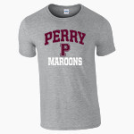 PERRY HIGH SCHOOL MAROONS Gildan Adult Softstyle T-Shirt Front Thumbnail
