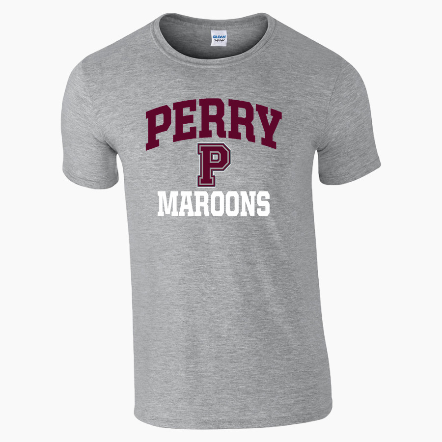 PERRY HIGH SCHOOL MAROONS Gildan Adult Softstyle T-Shirt