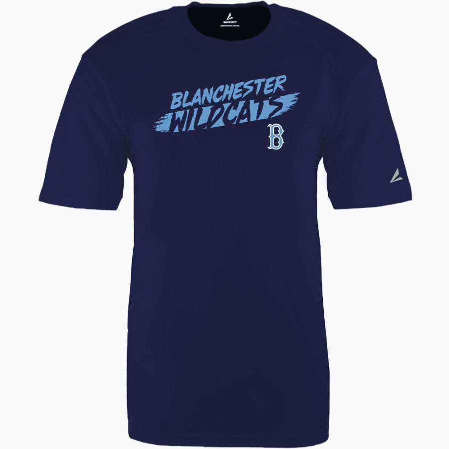 BLANCHESTER HIGH SCHOOL WILDCATS BSN SPORTS Men's Phenom Short Sleeve T-Shirt