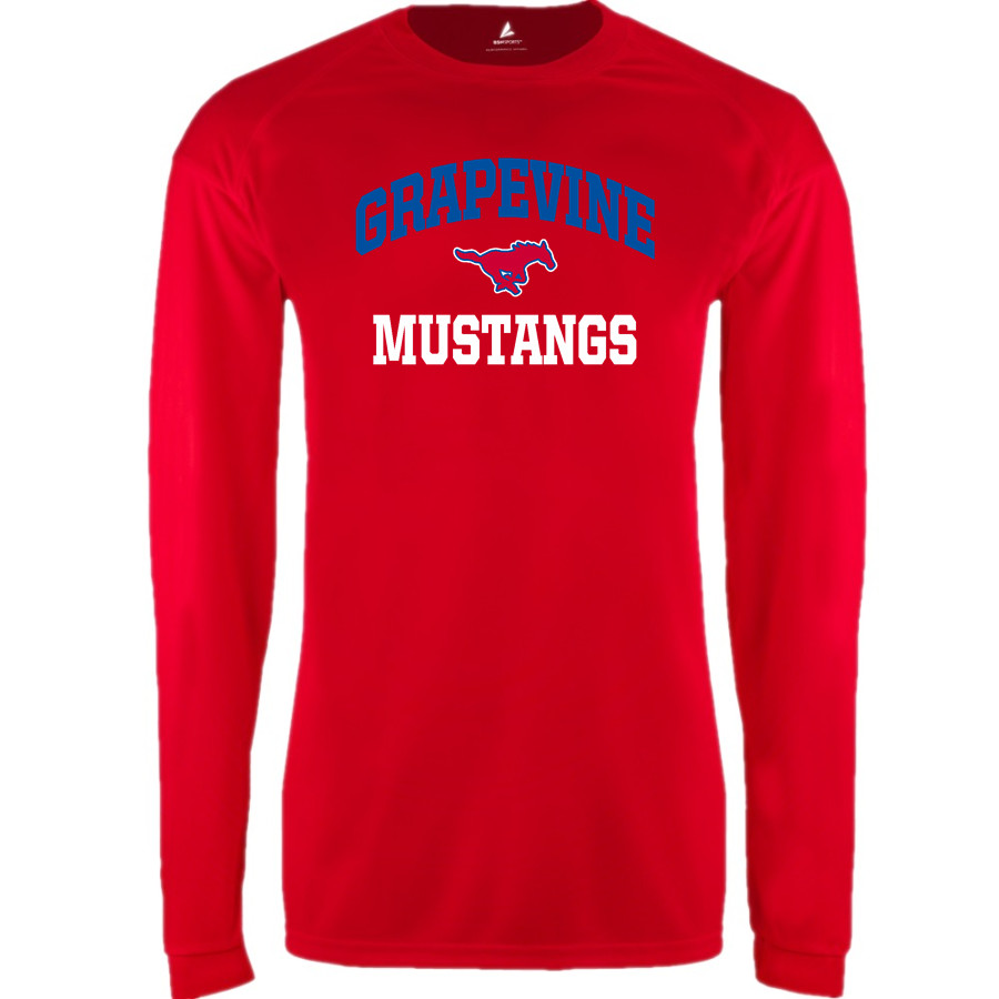 GRAPEVINE HIGH SCHOOL MUSTANGS BSN SPORTS Men's Phenom Long Sleeve T-Shirt