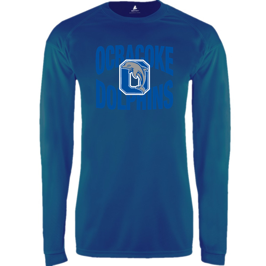 OCRACOKE SCHOOL DOLPHINS <span class="pdp-name-mascot">OCRACOKE DOLPHINS</span> BSN SPORTS Men's Phenom Long Sleeve T-Shirt