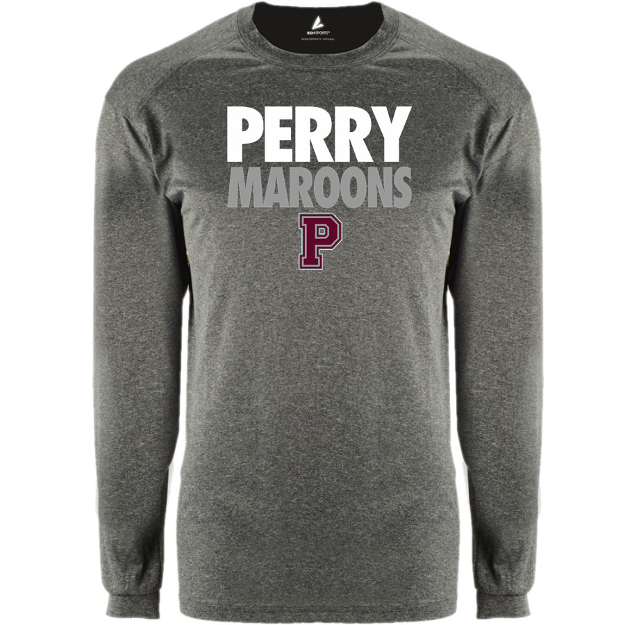 PERRY HIGH SCHOOL MAROONS BSN SPORTS Men's Phenom Long Sleeve T-Shirt