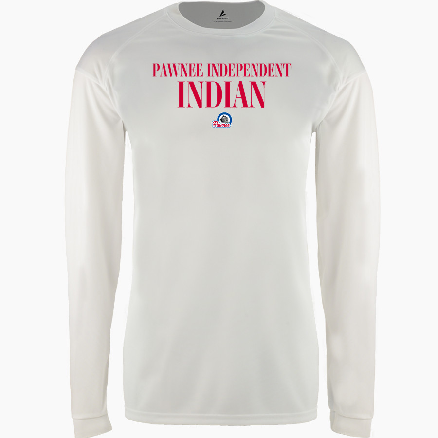 Pawnee Independent Indian <span class="pdp-name-mascot">Pawnee Independent Indian</span> BSN SPORTS Men's Phenom Long Sleeve T-Shirt