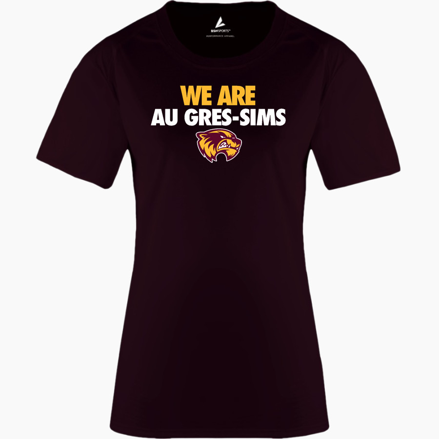 Au Gres-Sims HIGH SCHOOL WOLVERINES <span class="pdp-name-mascot">AU GRES - SIMS WOLVERINES</span> BSN SPORTS Women's Phenom Short Sleeve T-Shirt