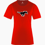 SOUTH WESTERN SENIOR HIGH SCHOOL MUSTANGS <span class="pdp-name-mascot">SOUTH WESTERN MUSTANGS</span> BSN SPORTS Women's Phenom Short Sleeve T-Shirt Front Thumbnail