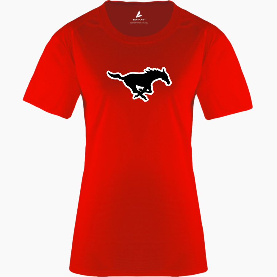 SOUTH WESTERN SENIOR HIGH SCHOOL MUSTANGS <span class="pdp-name-mascot">SOUTH WESTERN MUSTANGS</span> BSN SPORTS Women's Phenom Short Sleeve T-Shirt
