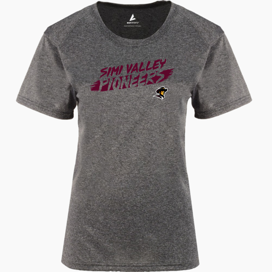 SIMI VALLEY HIGH SCHOOL PIONEERS BSN SPORTS Women's Phenom Short Sleeve T-Shirt