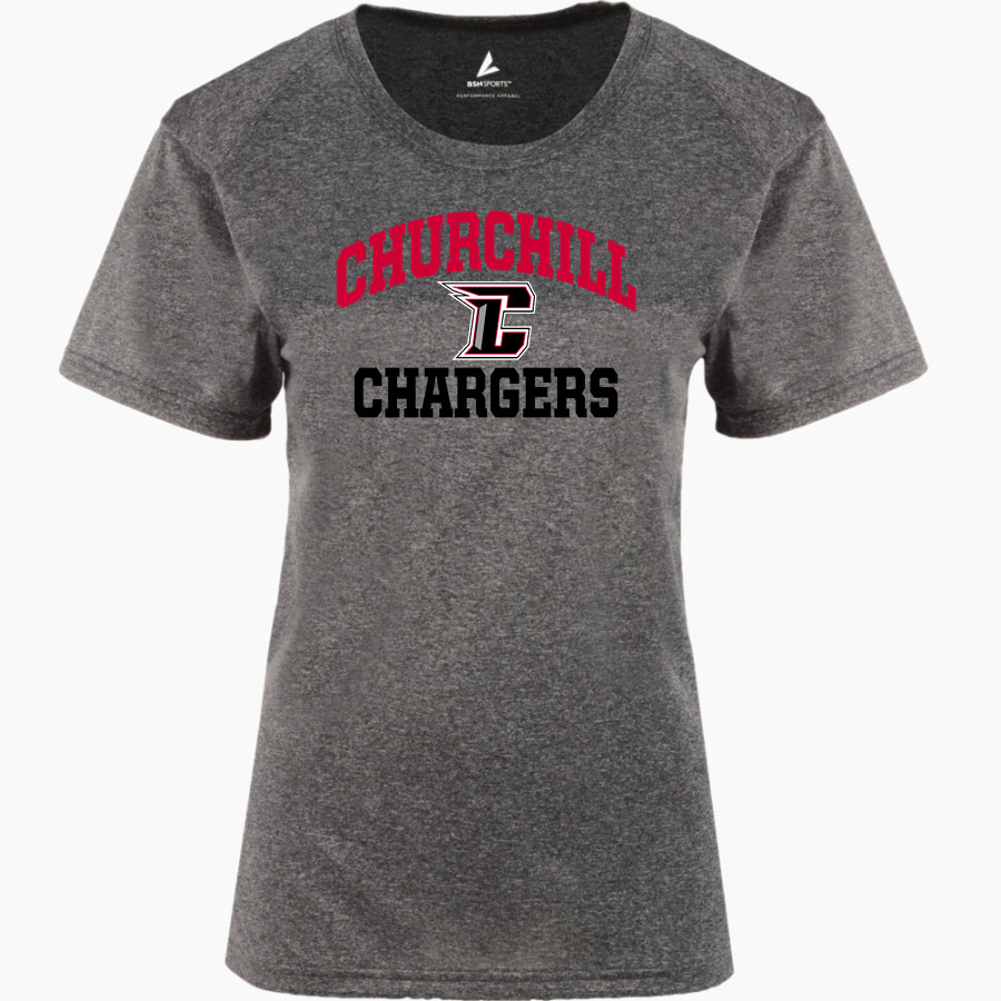 CHURCHILL HIGH SCHOOL CHARGERS BSN SPORTS Women's Phenom Short Sleeve T-Shirt