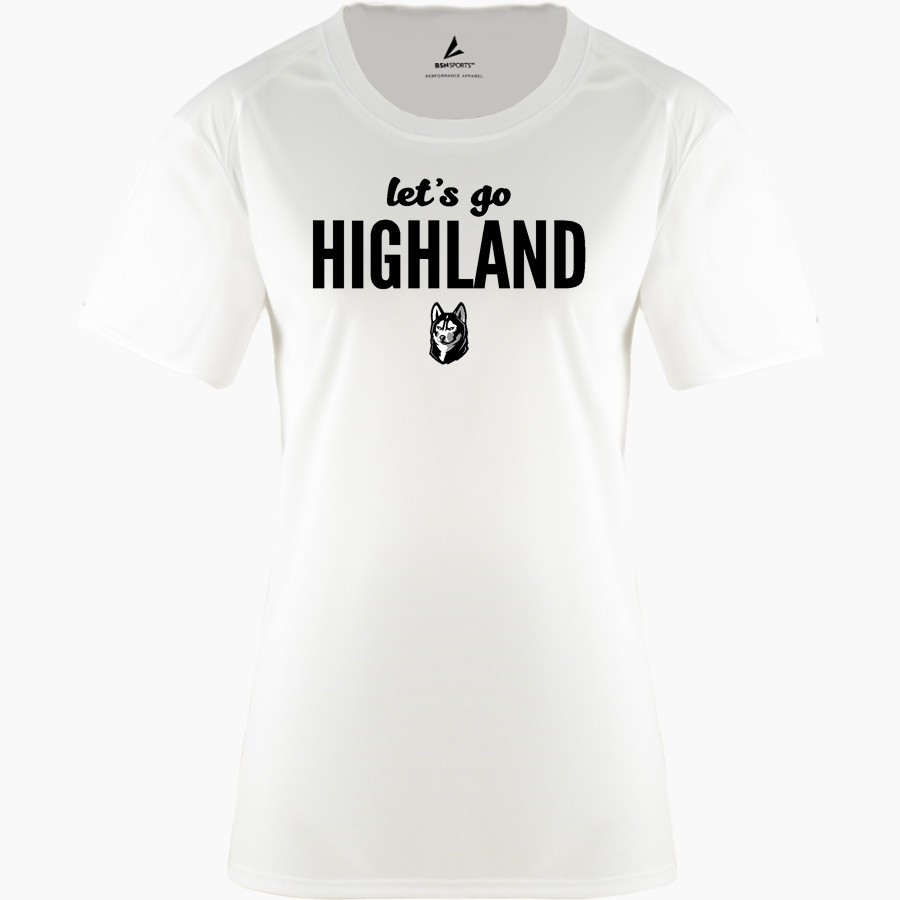HIGHLAND HIGH SCHOOL HUSKIES BSN SPORTS Women's Phenom Short Sleeve T-Shirt