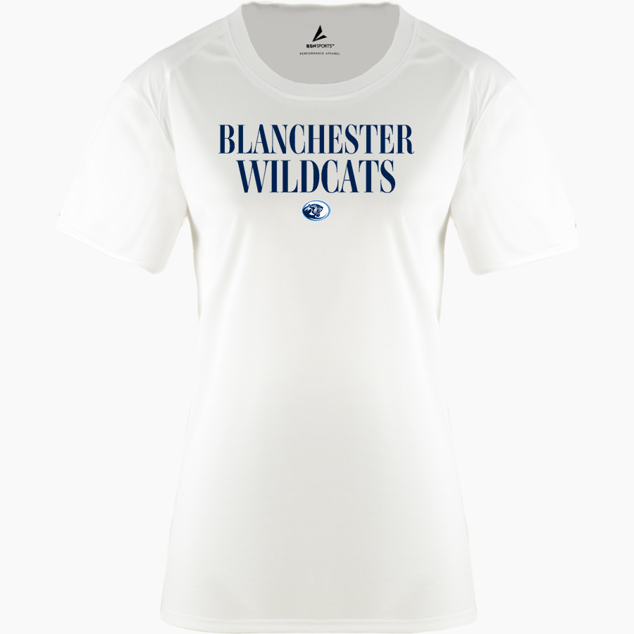 BLANCHESTER HIGH SCHOOL WILDCATS BSN SPORTS Women's Phenom Short Sleeve T-Shirt